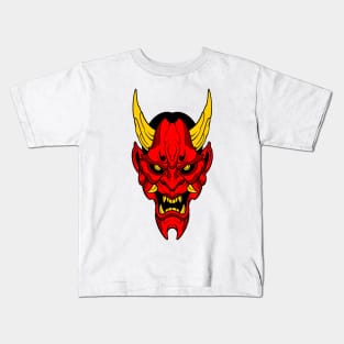 cool demon mask Kids T-Shirt